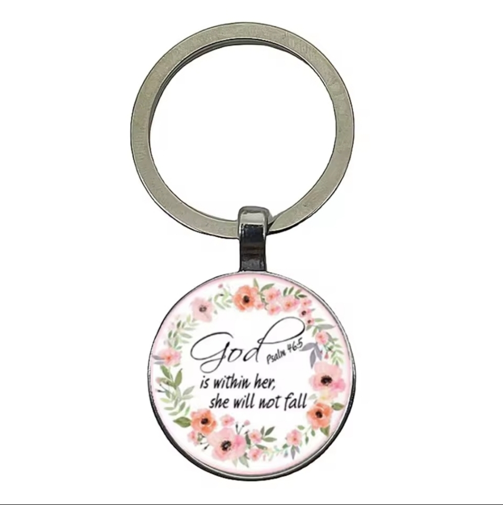 Floral Inspirational Keychain